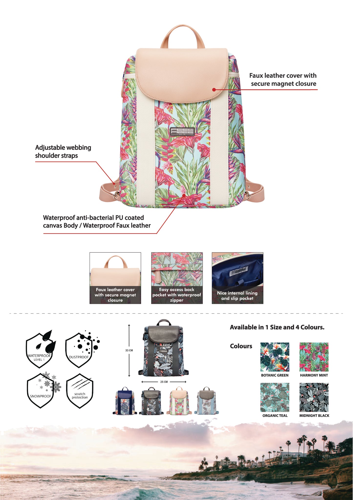 กระเป๋าเป้กันน้ำ พรีเมี่ยม TROPICAL MINI BACKPACK