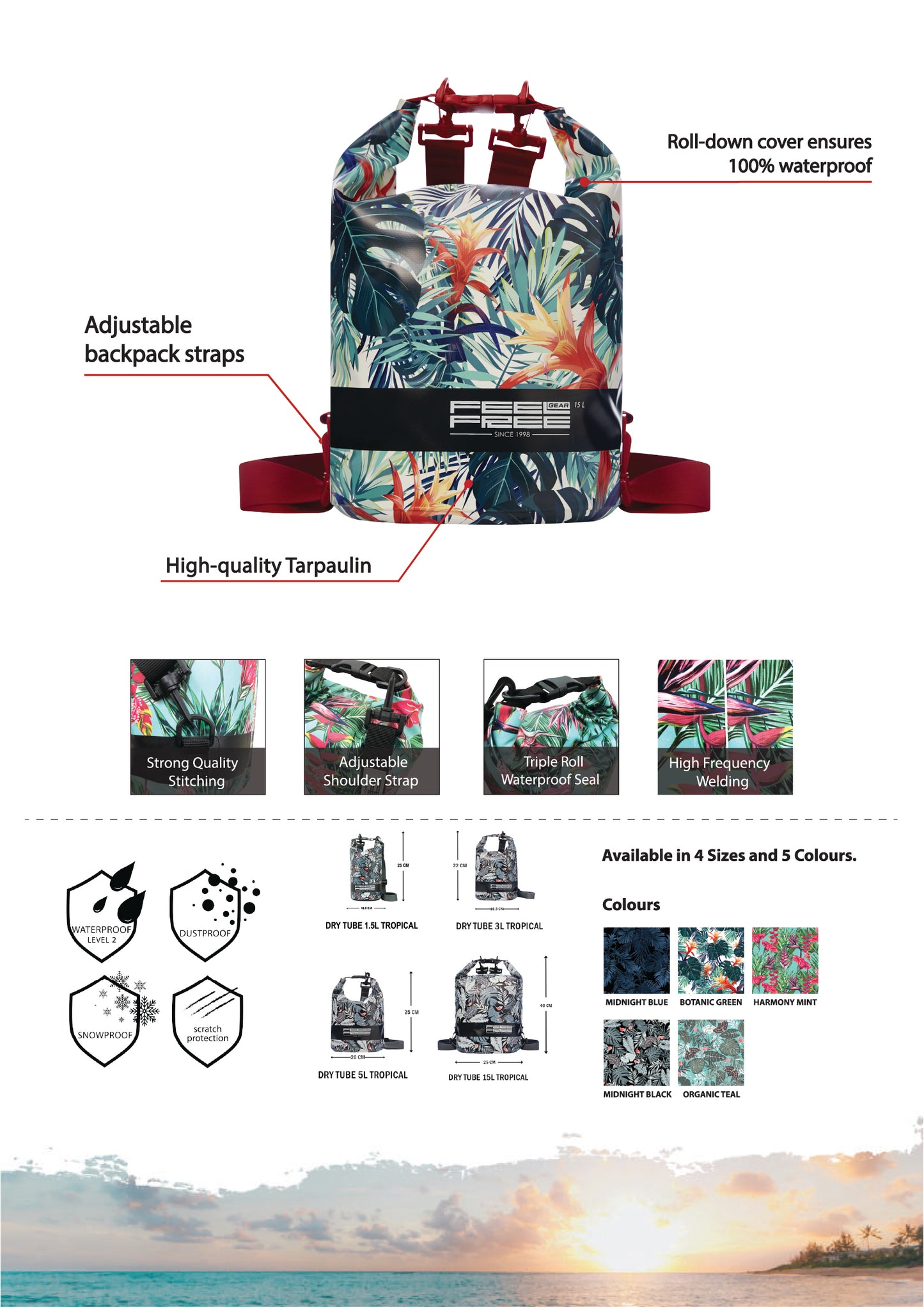 Waterproof bag, waterproof bag, premium TROPICAL TUBE