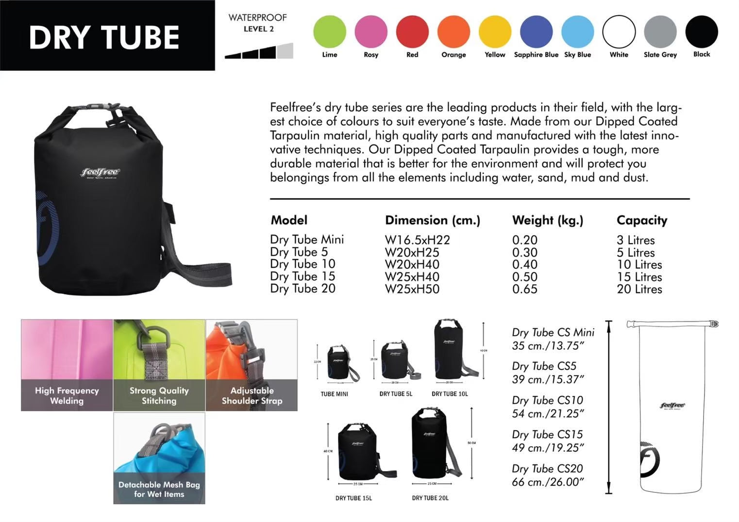 กระเป๋ากันน้ำ ถุงกันน้ำ พรีเมี่ยม DRY TUBE CS