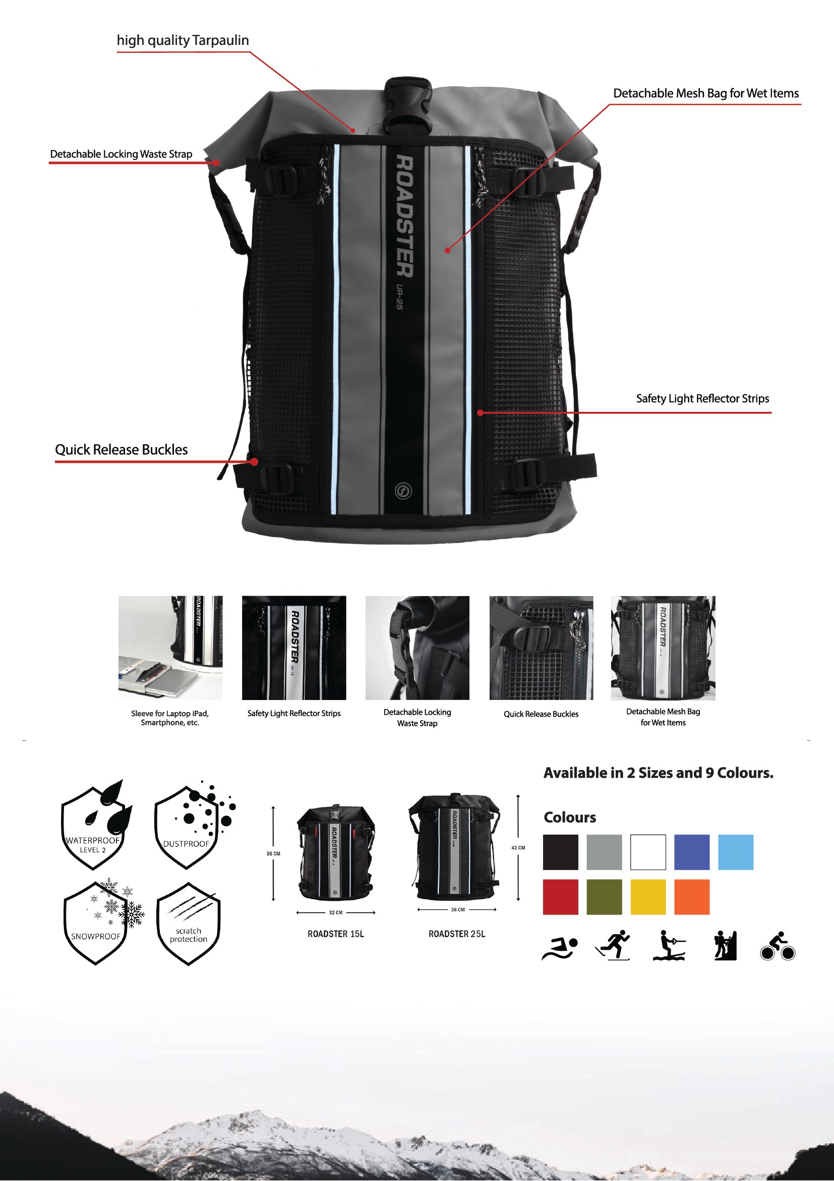 FEELFREE ROADSTER UR waterproof backpack