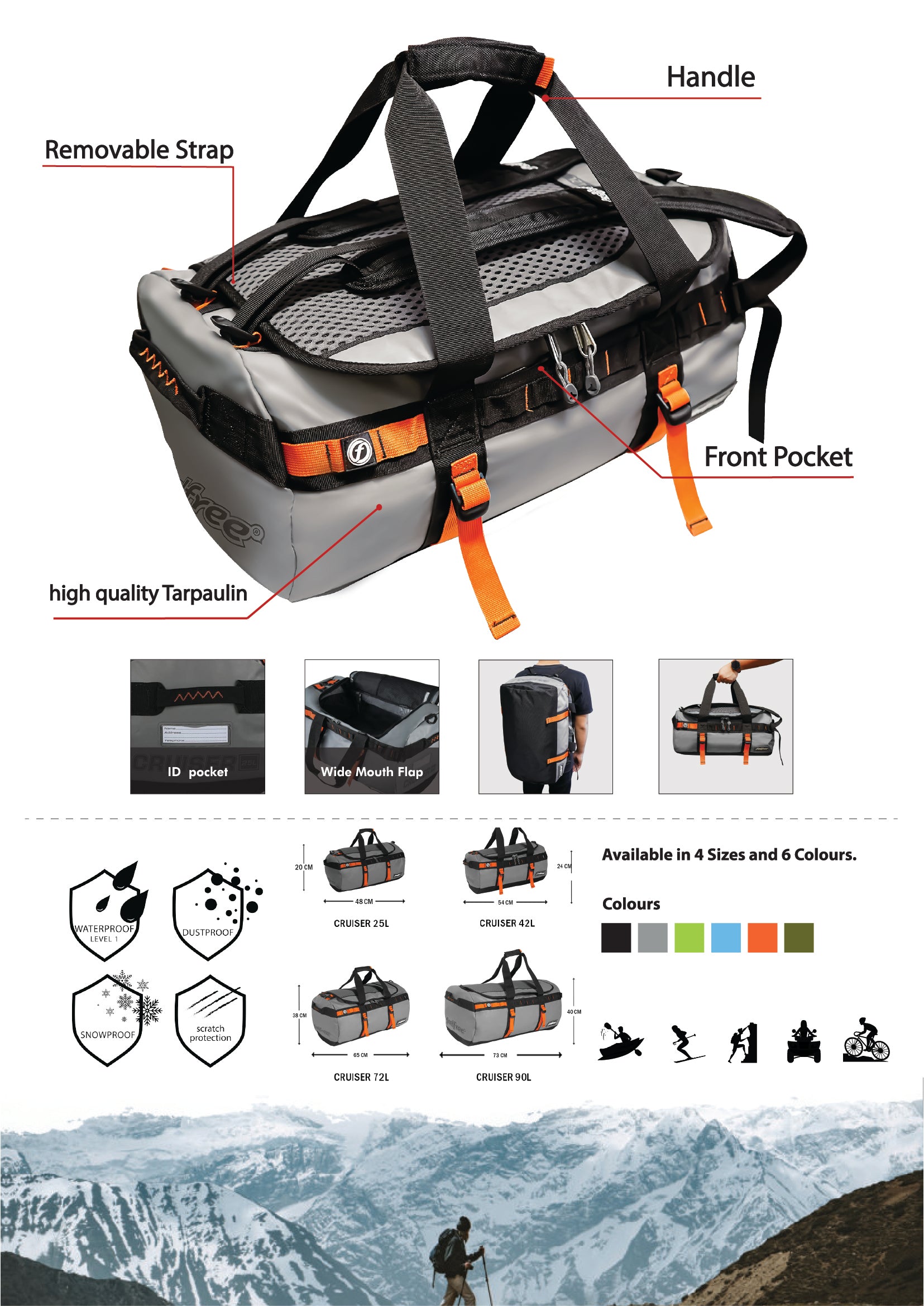กระเป๋าสะพายกันน้ำ พรีเมี่ยม FEELFREE CRUISER