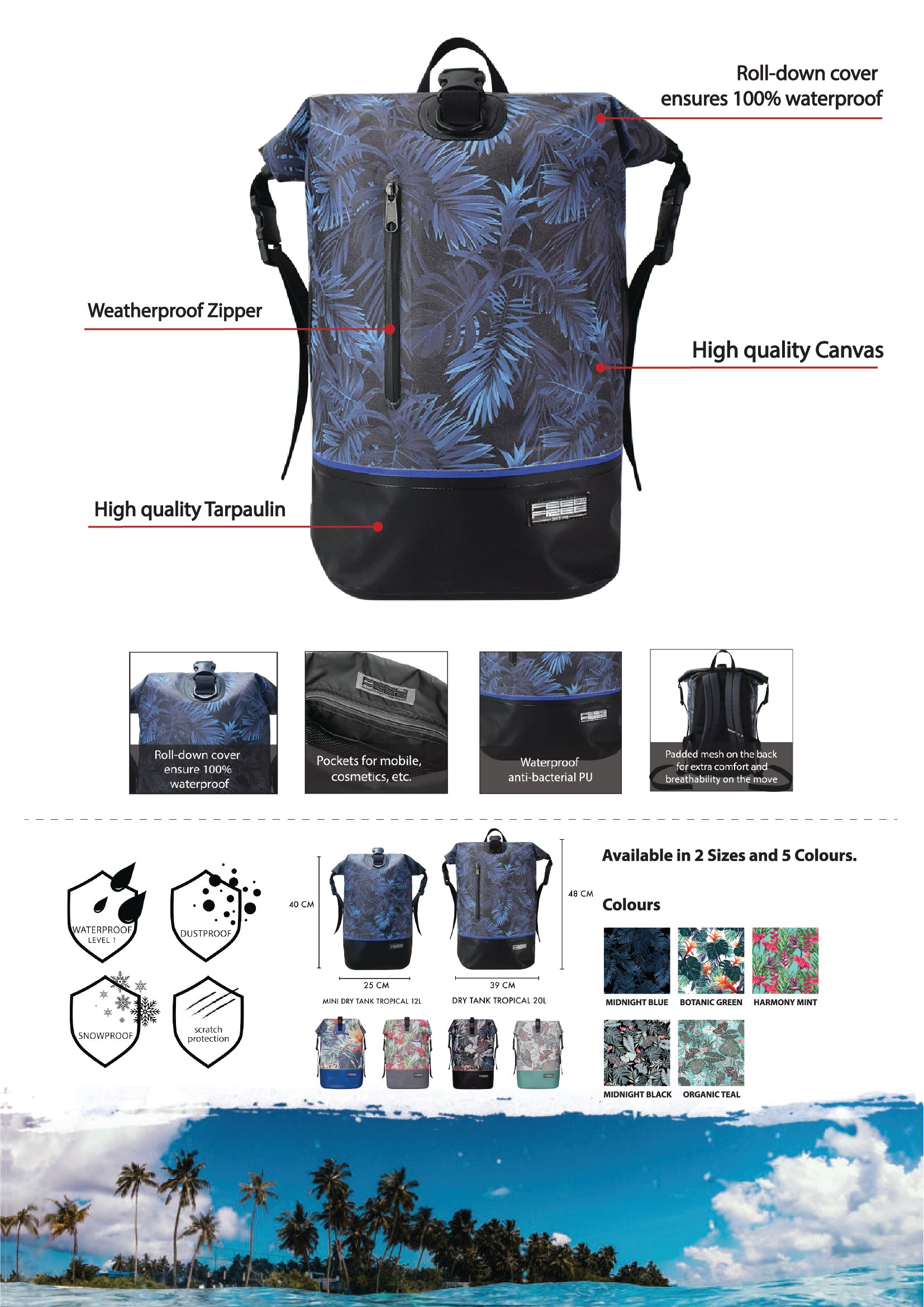 FEELFREE TROPICAL DRY TANK Premium waterproof backpack