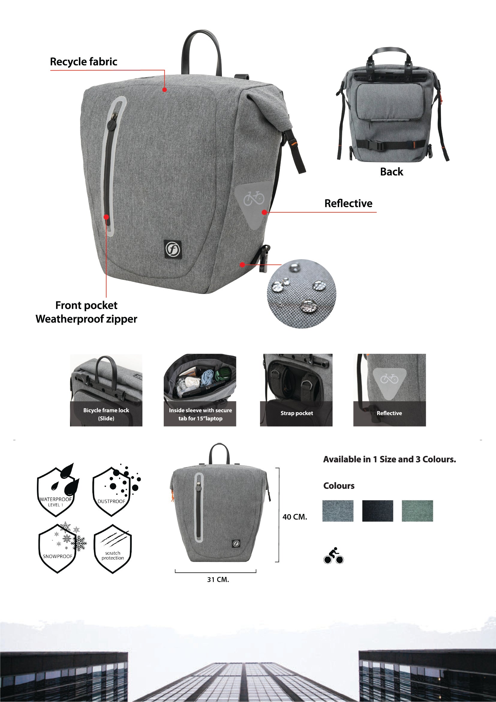 URBANION ECO BIKE BACK PACK