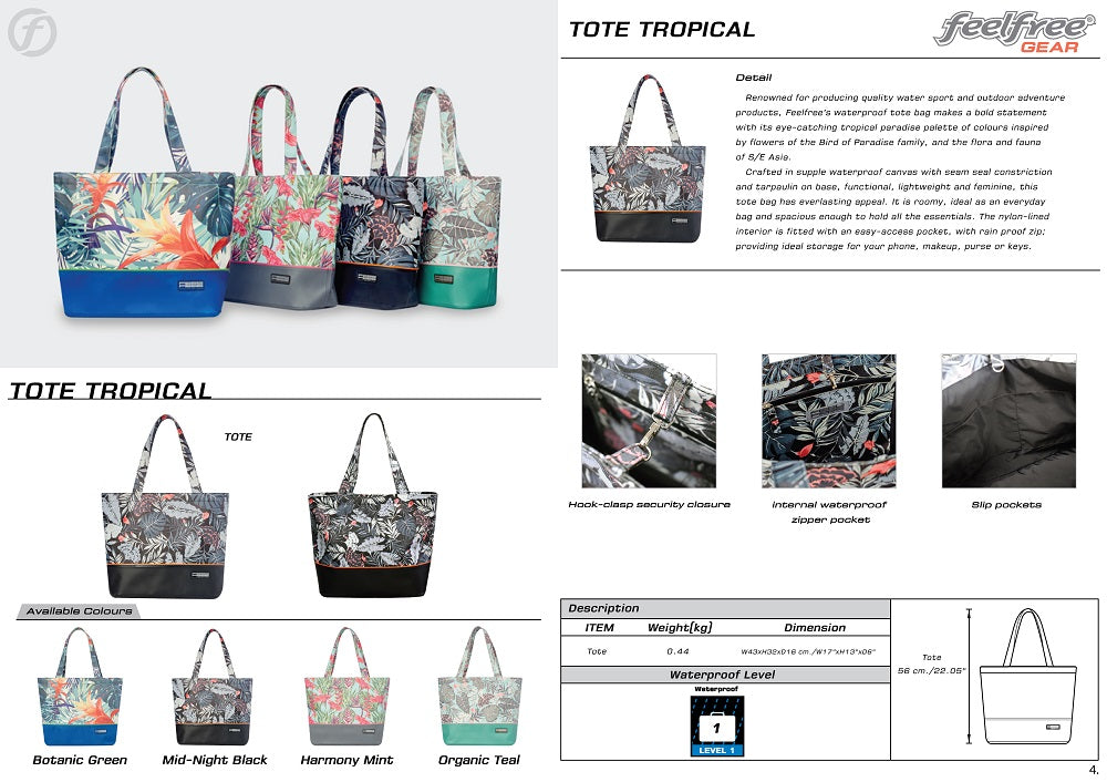 กระเป๋าสะพาย กันน้ำ พรีเมี่ยม FEELFREE TROPICAL TOTE BAG