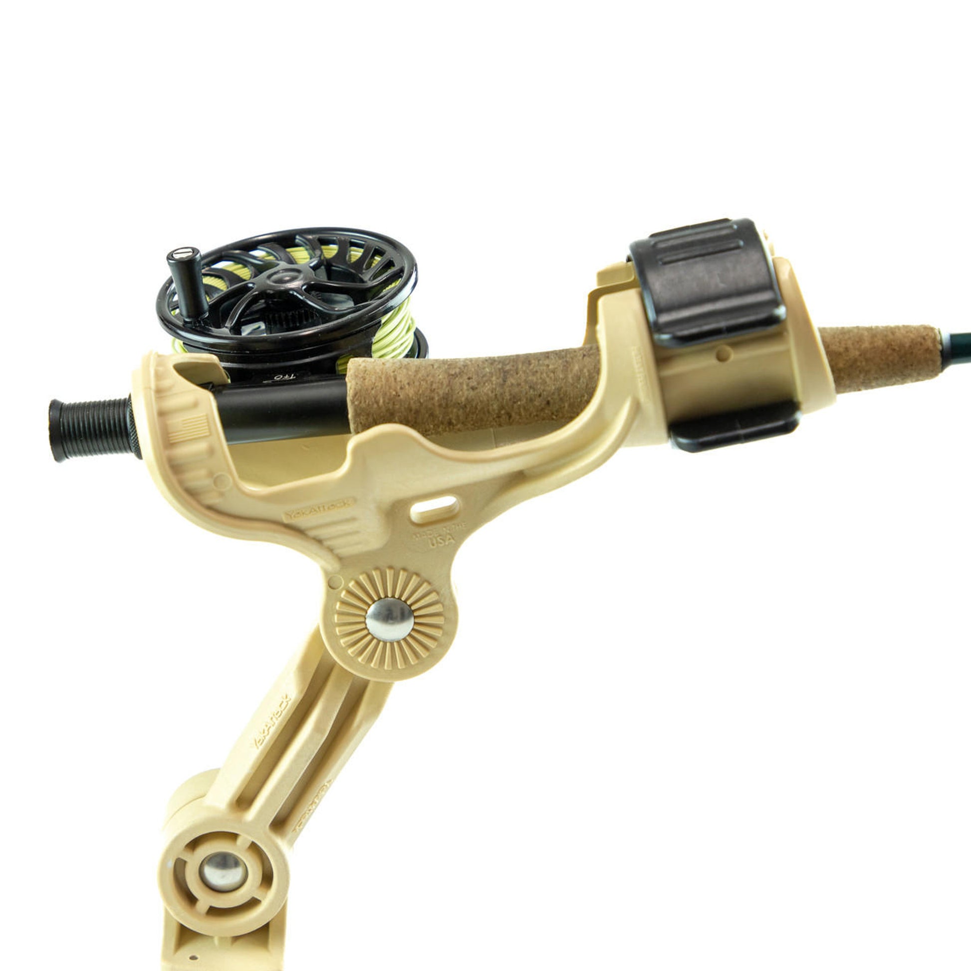 Omega Pro™ Rod Holder with Track Mounted LockNLoad™ Mounting System, Desert Sand.