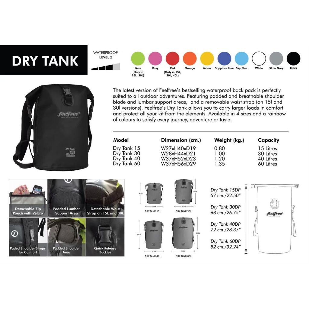 FEELFREE DRY TANK ANGLER 30L กระเป๋าเป้กันน้ำ