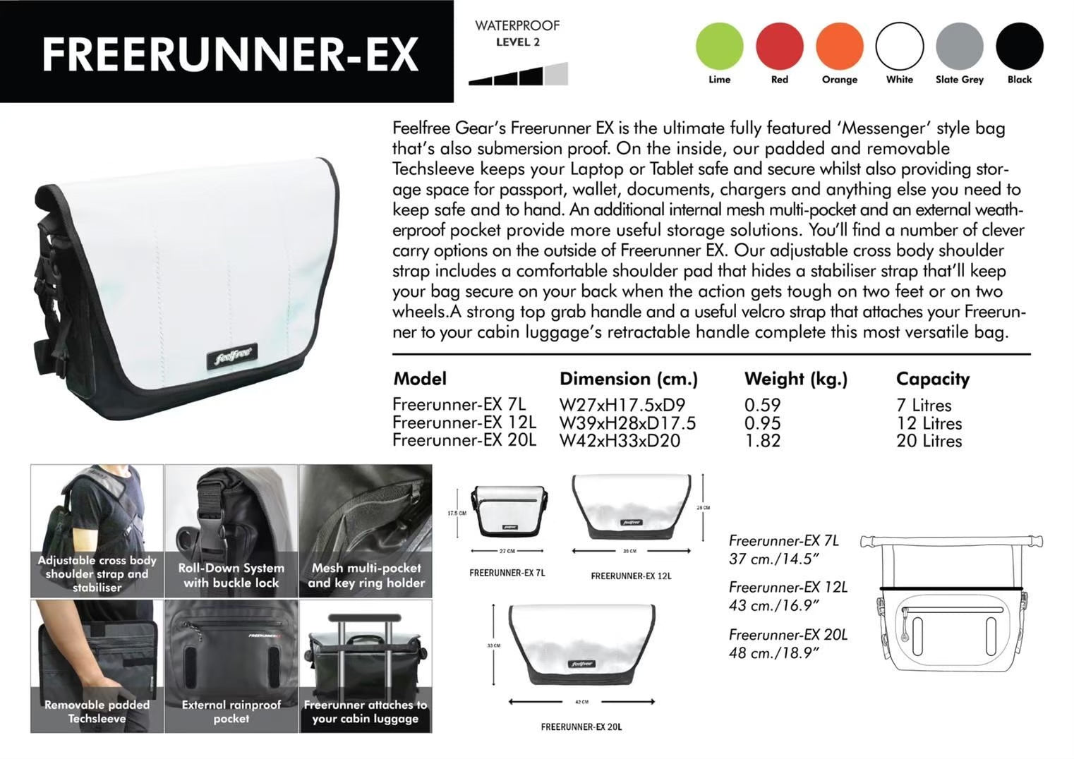 กระเป๋ากันน้ำ พรีเมี่ยม FEELFREE FREERUNNER EX