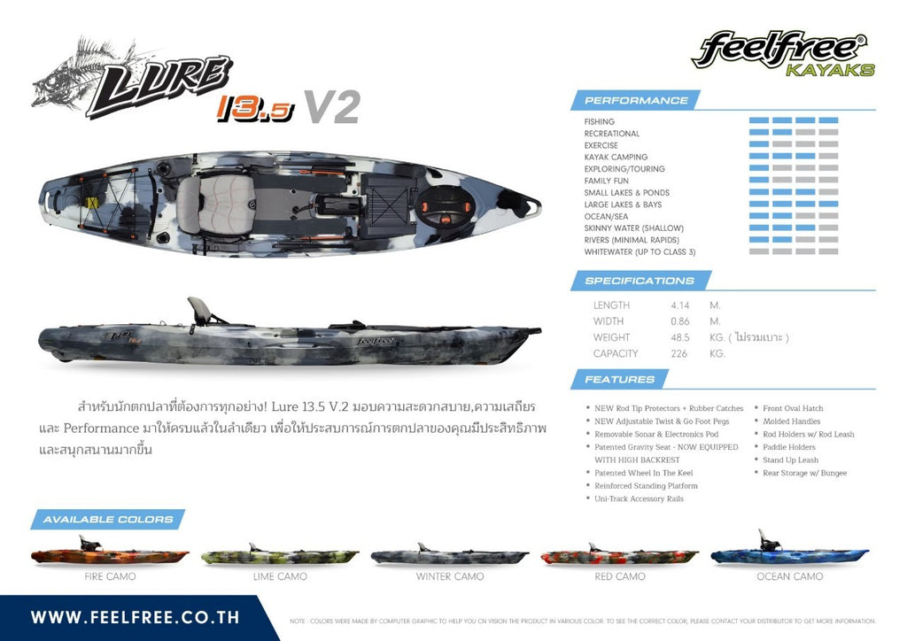 เรือคายัค LURE 13.5 V2 / SONAR POD - RUDDER