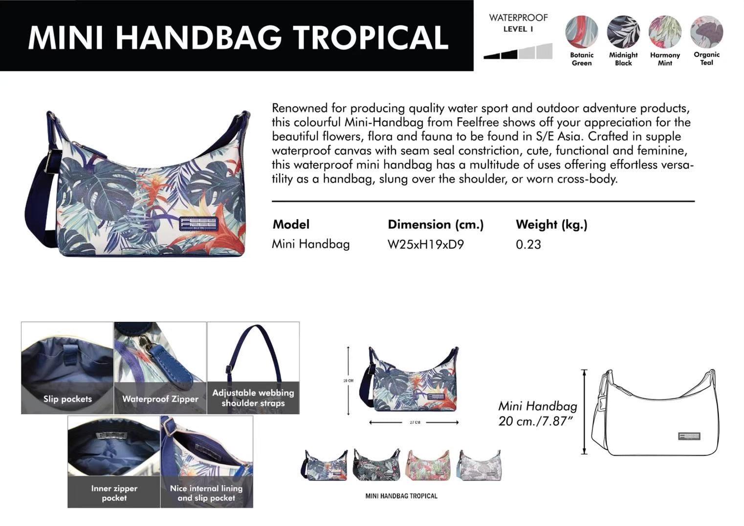 กระเป๋าสะพาย กันน้ำ TROPICAL MINI HANDBAG