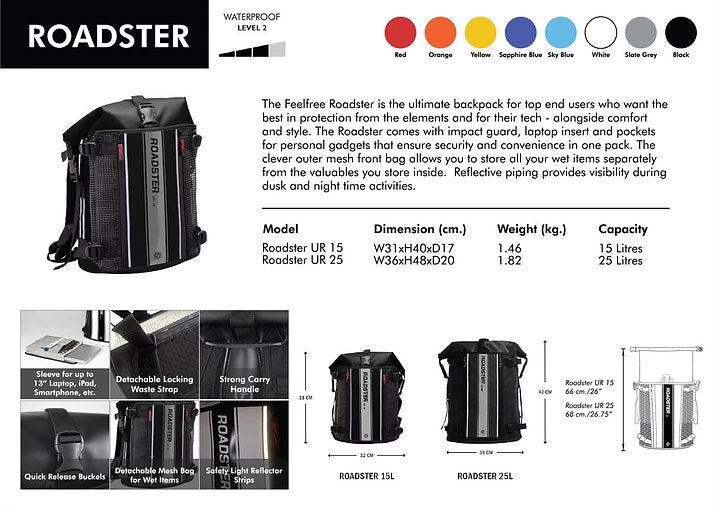 FEELFREE ROADSTER UR waterproof backpack