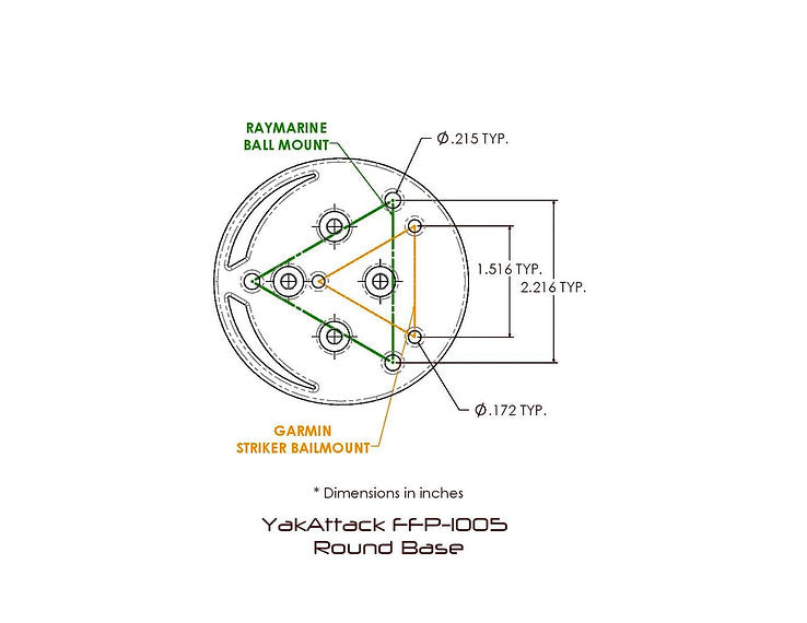 Round Base Fish Finder Mount with Track Mounted LockNLoad™ Mounting System