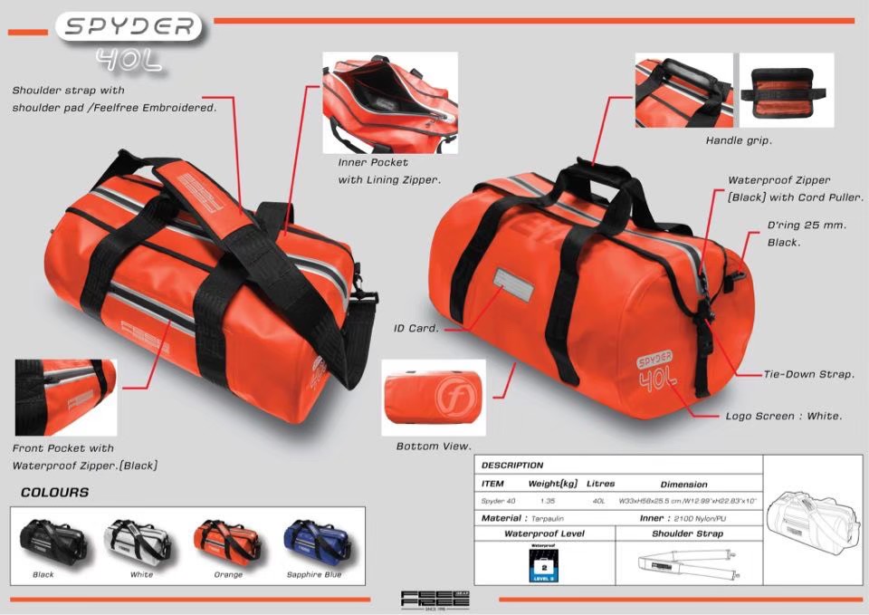กระเป๋าสะพายกันน้ำ พรีเมี่ยม FEELFREE SPYDER