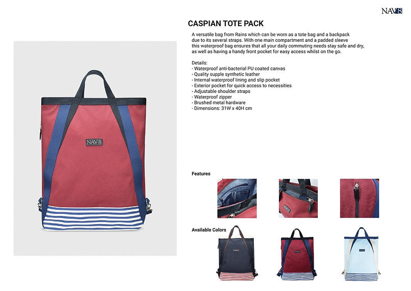 กระเป๋าเป้กันน้ำ พรีเมี่ยม CASPIAN TOTE BACKPACK